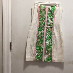 Lilly Pulitzer Cream Dress with Green and Pink Accents